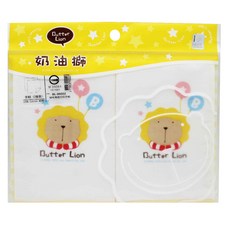 SIMBALION 雄獅 奶油獅 紗布素色印花手帕 2入組, 29 x 29cm