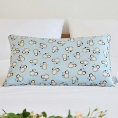 ahtty blanc 兒童人造絲涼感枕頭, Blue Penguin 藍色企鵝