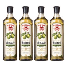 해표 압착 올리브유, 900ml, 4개