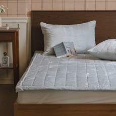 아망떼 소울메이트 장모 극세사 침대패드, 마일드블루