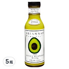 BRIANNAS 美國第戎蜂蜜芥末醬，全天然成分，12 FL. OZ. (355mL), 5瓶