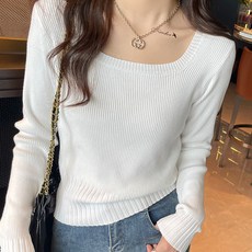 LUNA GIRL 女款精靈方領針織衫 L25FKN070432