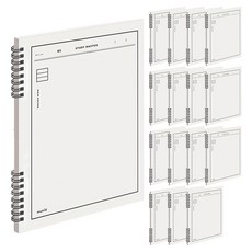 뮤니드 8mm 라인노트, WHITE, 16개