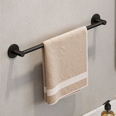 THE ZAKKA 免鑽孔霧面不鏽鋼毛巾架, 黑色, 1個