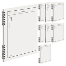 MUNID 8mm橫線筆記本, 白色, 8個