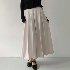 플랜데이여성용 숏/미디움론즈플레어주름뒷밴딩롱스커트