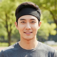 쿼크스 러닝 땀흡수 스포츠 헤어밴드, 블랙, 2개