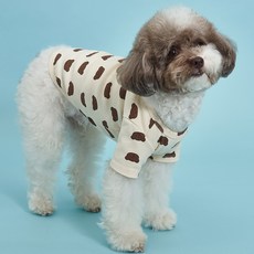 SUPER PET 犬用熊印花T恤, 象牙白