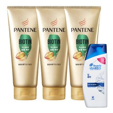 PANTENE 潘婷 極致豐盈護理護髮素 220ml x 3入 + 深層清潔洗髮精, 1套