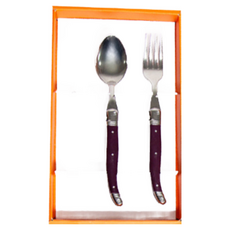 장네론 라귀올 선물패키지 디너 세트, 퍼플, 스푼+포크+선물 패키지 박스, 1세트