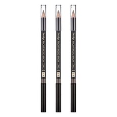 미샤 스머지프루프 우드 아이브로우 펜슬, 라이트 브라운, 3개