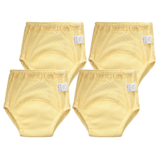 Bebehome居家生活 6層紗紗布學習褲/透氣親膚尿布褲 14~23kg, 黃色, 4件