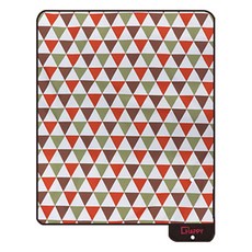 Derhappy 附提袋一體式雙面防水野餐墊 單人款, 北歐三角橘