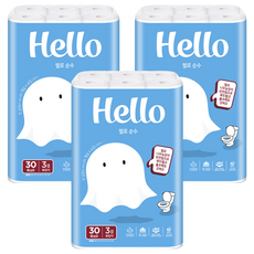 印花三層捲筒衛生紙, 30m, 30捲, 3袋