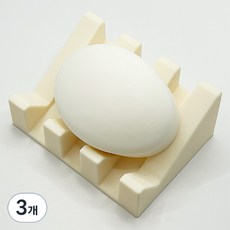 바코젤 논슬립 실리콘 비누받침, 화이트, 3개
