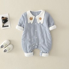 Mom's care 格紋全按扣連體衣 Y066BCAA029