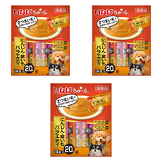 이나바 강아지 츄르 버라이어티 간식 20p DS-310, 혼합맛(고구마/당근), 280g, 3개