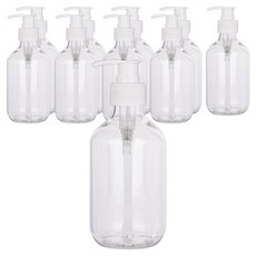 按壓式圓角分裝瓶 500ml, 白色（帽）, 10個