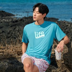 위크나인 라이프 반팔 래쉬가드 상의, INDIGO