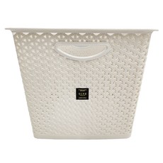 GINII 基尼 北歐編織系列收納籃 正方高 象牙白 24L, 34 x 34 x 28cm, 1個