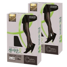 동국제약 센시안 데일리 의료용 압박스타킹 블랙 10~20mmHg, 2개, 팬티형