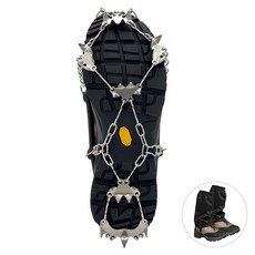 LIBERO Balke 鏈條冰爪 23P + Velo 短版綁腿套組, 黑色(冰爪), 黑色(綁腿)