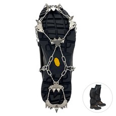 LIBERO Valk 鏈條冰爪 23P + Arbo 長版綁腿套組, 黑色(Valk 冰爪), 黑色(長版綁腿)