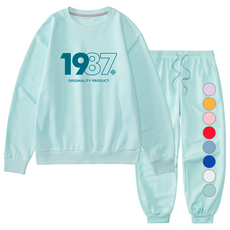 팀스핏 남녀공용 빅사이즈 1987그래픽 빅로고 맨투맨 조거팬츠 셋업