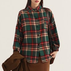 Elsso 女款格紋燈籠袖寬鬆版襯衫