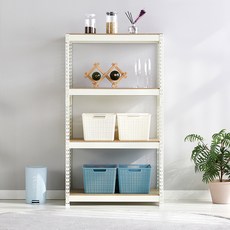 피피랙 국내생산 무볼트 무소음 조립식 앵글선반, 화이트, 4단