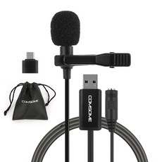 COMSOME USB 耳機 頭戴式耳機 領夾式麥克風 + Type-C 轉接頭 + 收納包組合, PIN-500