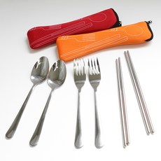 染色防水餐具套組 2, 紅色, 橙色, 1套