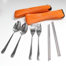 染色防水餐具套組 2, 橘子, 1套