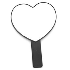 心型攜帶式手持鏡, 黑色, 1入