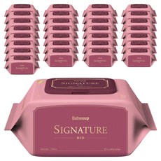 베베숲 시그니처 레드 유아물티슈 캡형, 80g, 70매, 30개