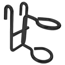 KI WISH 居家生活 雙環工具掛勾3入 黑色 鐵製 鐵架專用收納配件 台灣製造, 1組