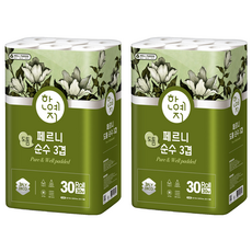 Hanyeji 佩爾尼 厚實純粹3層高級捲筒衛生紙, 30m, 30捲, 2個