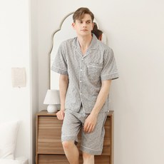 엘리가모 남성용 통기성 미니링 5부 잠옷 상하의 세트