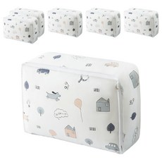 小麥購物 可愛印花透明防水棉被收納袋 L2040 大, 6個