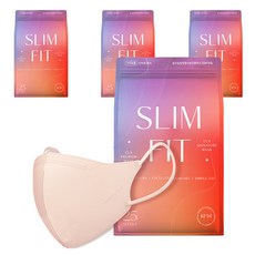 CLA 슬림핏 라이트 패키지 새부리형 보건용 마스크 소형 KF94, 25개입, 4개, 블러쉬베이지