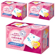 美娜多 Q彈化妝棉 100%天然純棉 深層清潔, 100入, 3組