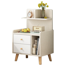 E家工廠 北歐簡約床頭櫃 50*36*72 cm, 斯格纹 + 白色, 1個