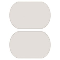 巴達拉 橢圓形簡約矽膠隔熱餐墊, 奶油色, 2個, 39 x 26 cm