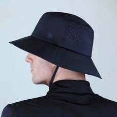 lupeo 透氣孔網布寬帽簷繫繩高爾夫漁夫帽, 1個, 海軍藍