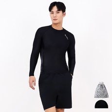 aquatica 男士防曬衣 AQAMAH + AQA-PZ短褲 彈性泳帽 3件組