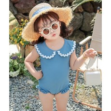 Iyumong 女童 Rarumi 蕾絲領連身泳衣套裝