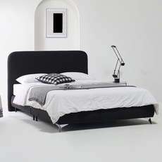 도모 모라 패브릭 침대 프레임 단품 방문설치, 블랙