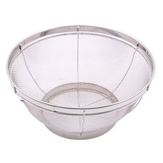 LITTLE WOOD小型丸型篩籃 廚房必備 輕鬆過濾食材, 22 x 10.5cm, L-0102, 1個