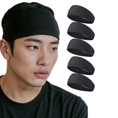 헨센 UV차단 기능성 쿨링 스포츠 헤어밴드, 블랙, 5개