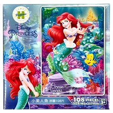 HUNDRED PICTURES 百耘圖 Disney Princess 小美人魚拼圖 108片, 尺寸: 182x257mm，適合年齡: 3歲以上, HPD0108-312, 1盒